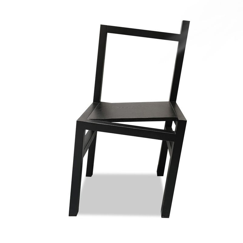 Black Wood Kitchen Dining Side Chair Open Back Dining Side Chair