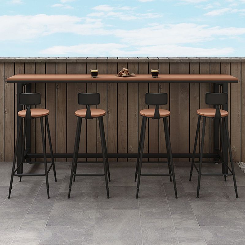 Modern 41.3"H Bar Table Rectangular Wooden Top Table for Bar