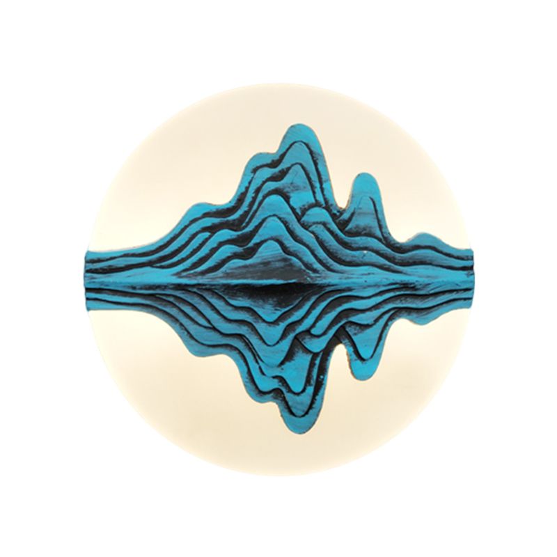 Gold/Blue Rounded Mountain Mural Light Chinese Style LED Acrylic Wall Mounted Lamp for Bedroom