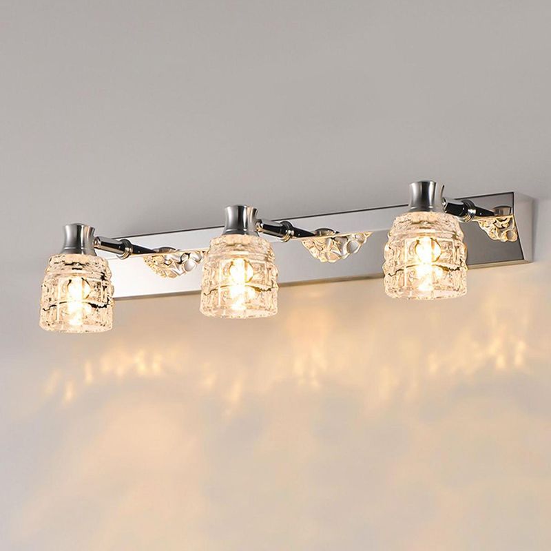 Multi Lights Geometric Vanity Wall Lights Modern Style Crystal Vanity Wall Sconce