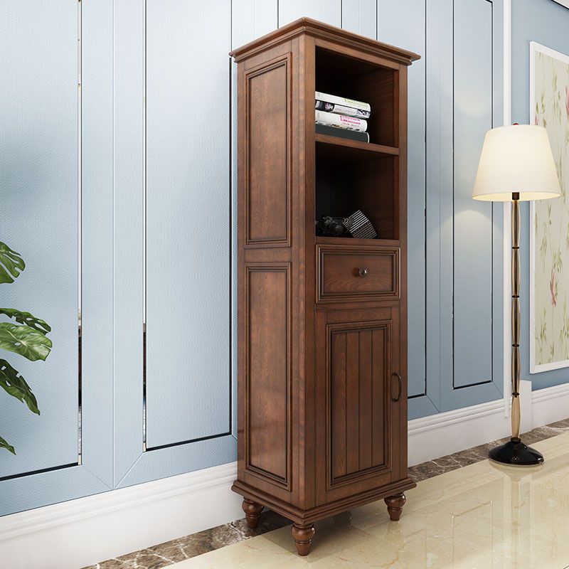 Solid Wood 1 - Drawer Storage Cabinet, 1-Door Lacquered Accent Cabinet