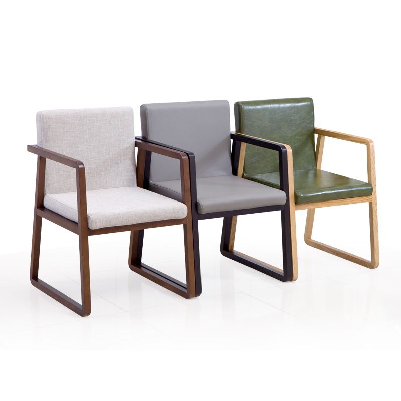 Silla lateral de comedor de madera tradicional, silla de comedor con respaldo sólido para el hogar con brazo