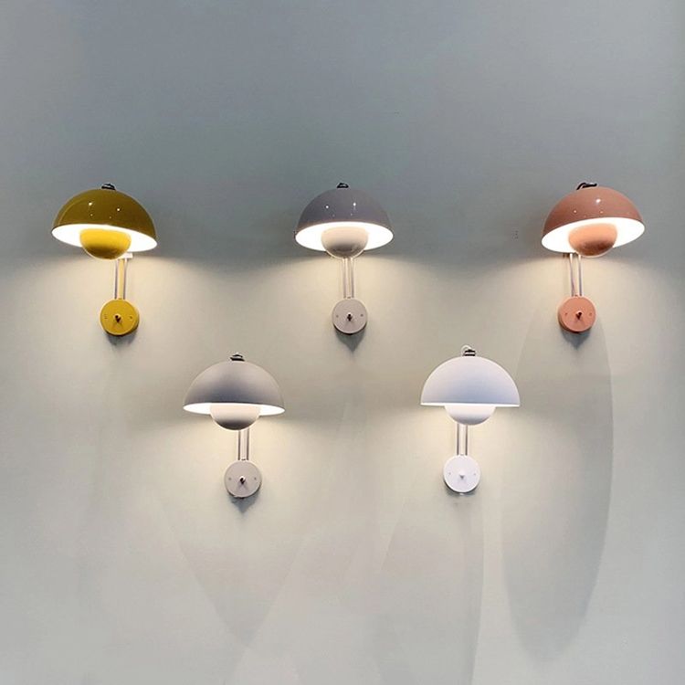 Macaron Wall Light 1-Light Wall Mount Lamp with Metal Shade for Bedroom