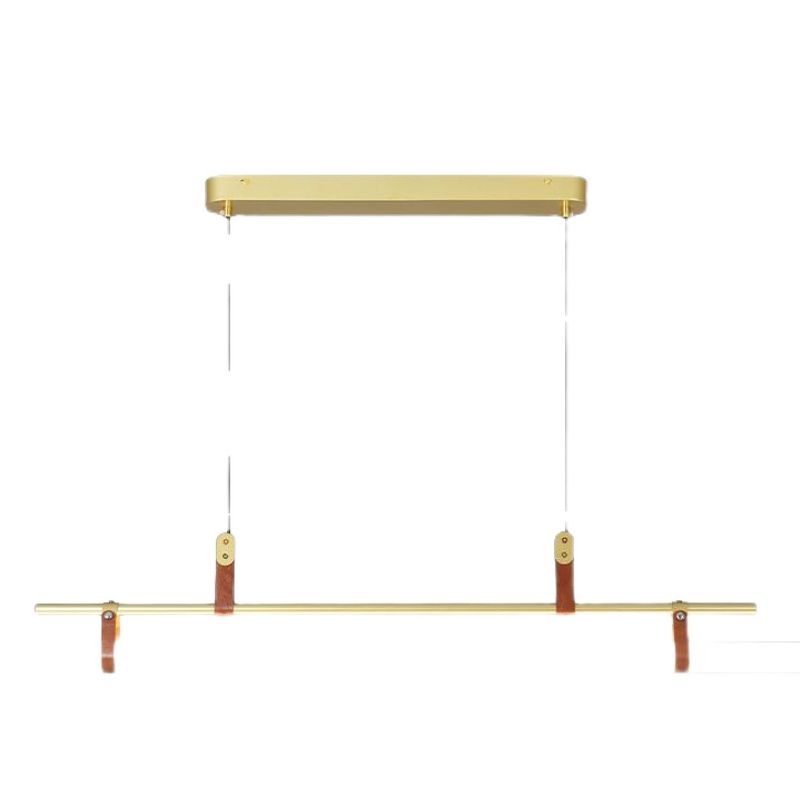 1 luminaire d'éclairage d'île linéaire léger Pendentiels îles métalliques contemporaines pour la cuisine