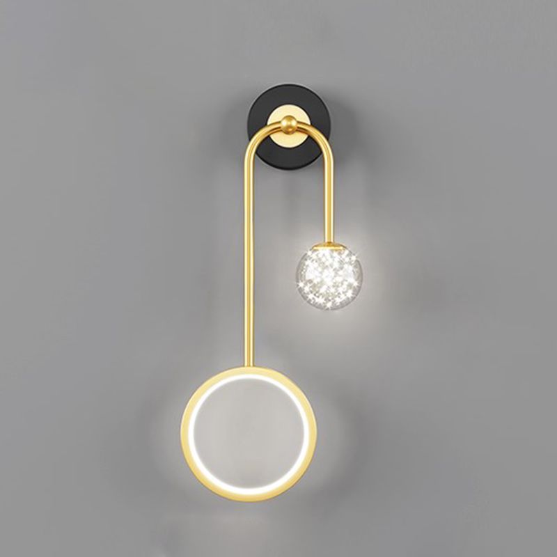 Glass Spherical Shape Wall Lights Modern Style 2 Light Wall Mount Fixture for Bedroom
