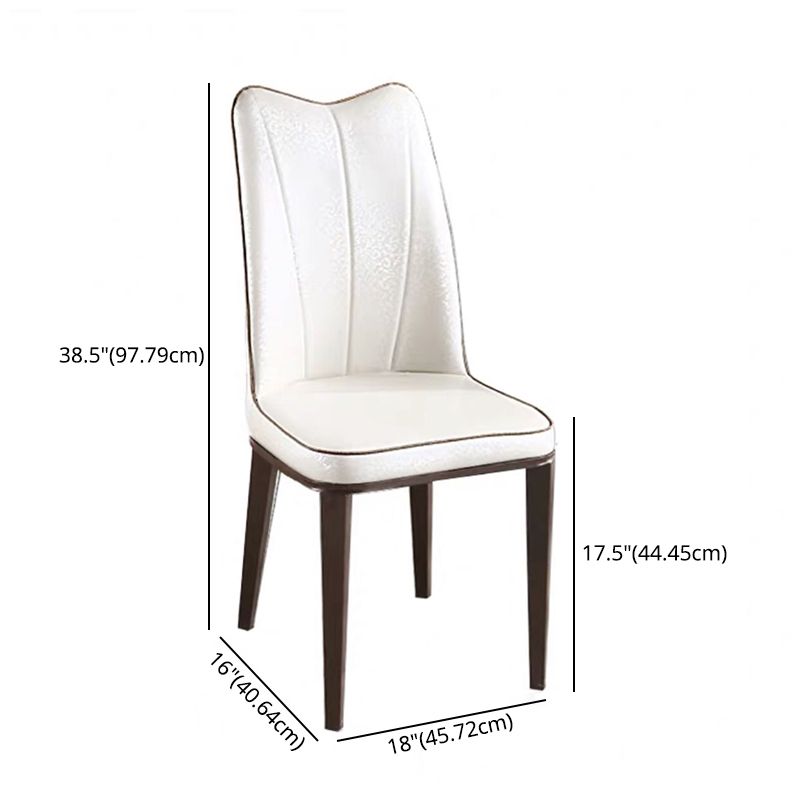 Traditional Solid Wood Top Dining Set with 4 White Solid Wood Legs for Dining Furniture