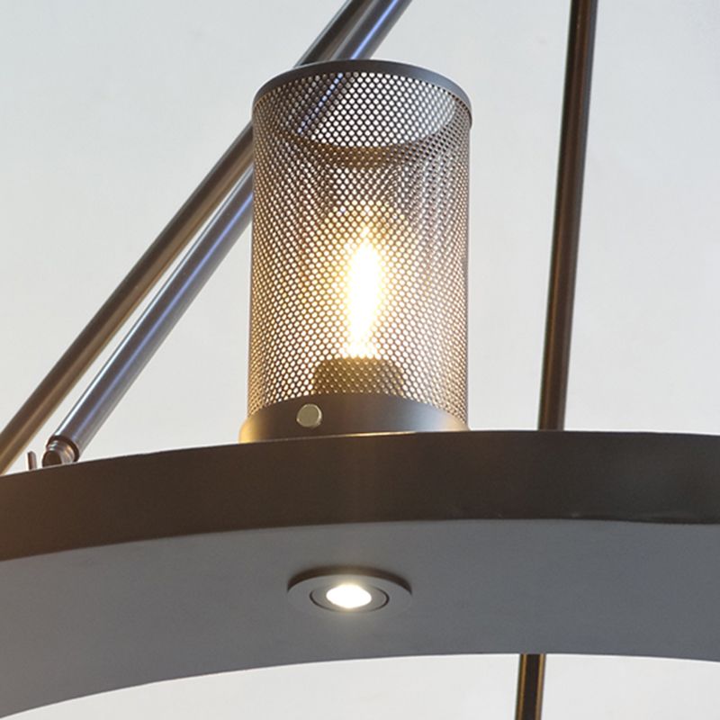 10 luces Costeo de techo de metal Cilíndrico clásico Lámpara de lámpara de estar de sala de estar
