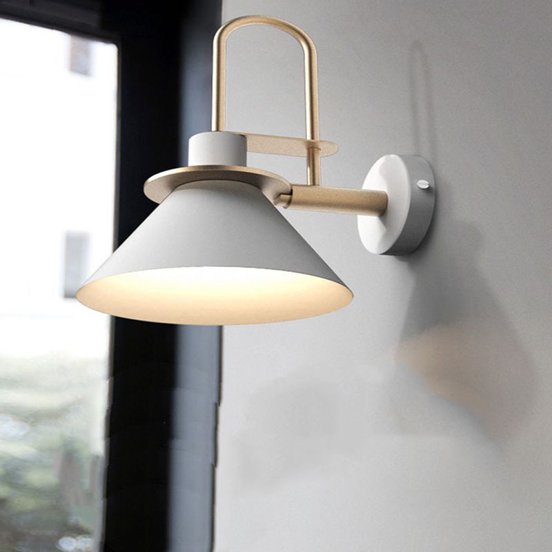 Metal Flared Wall Mounted Lamps Modern Style 1 Light Wall Lighting Fixtures