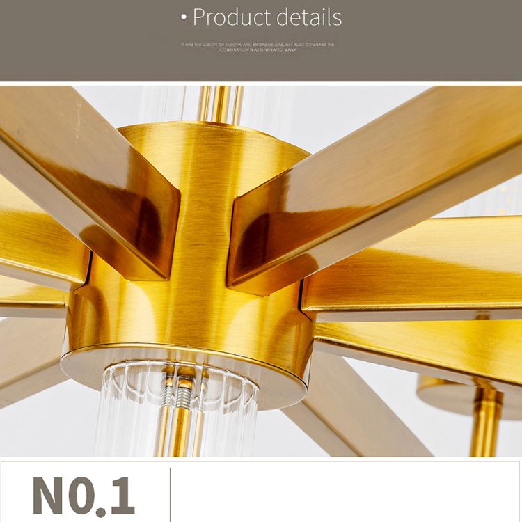 Cilíndrico de metal Candelier Chandelier Contemporáne de lámpara de lámpara de lámpara en oro