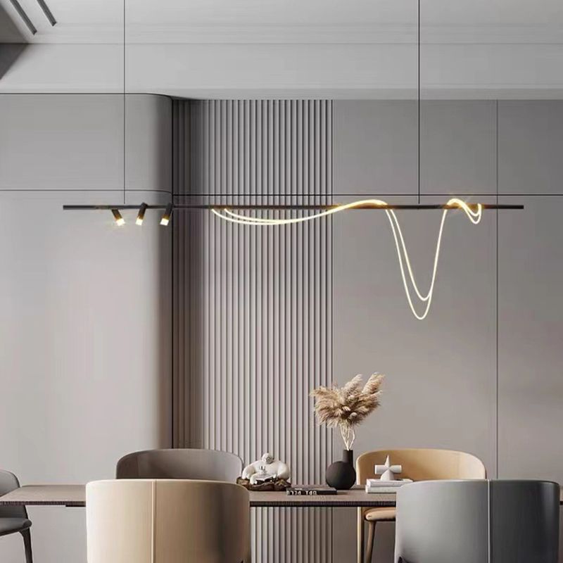 Unique Shape Modern Pendant Lighting Fixtures 5 Lights Island Light Fixture for Dining Room