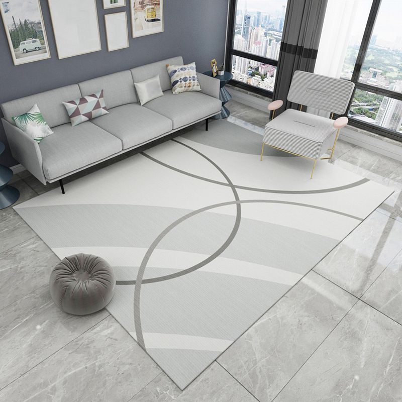 Light Yellow Casual Carpet Polyester Graphic Carpet Washable Carpet for Living Room