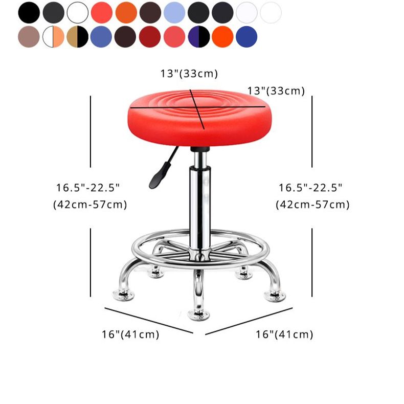 Modern Liftable Rotatable Counter Stool Steel Beauty Shop Bar Stool with Leather Cushion