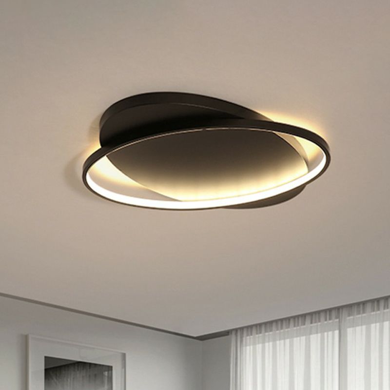 Metal Ellipse Flush Mount Lamp Minimalism Led Surface Mount Ceiling Light for Foyer