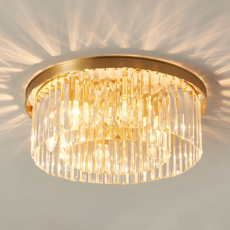 Modern Round Shape Flush Mount Light Fixtures Crystal Flush Mount Ceiling Light