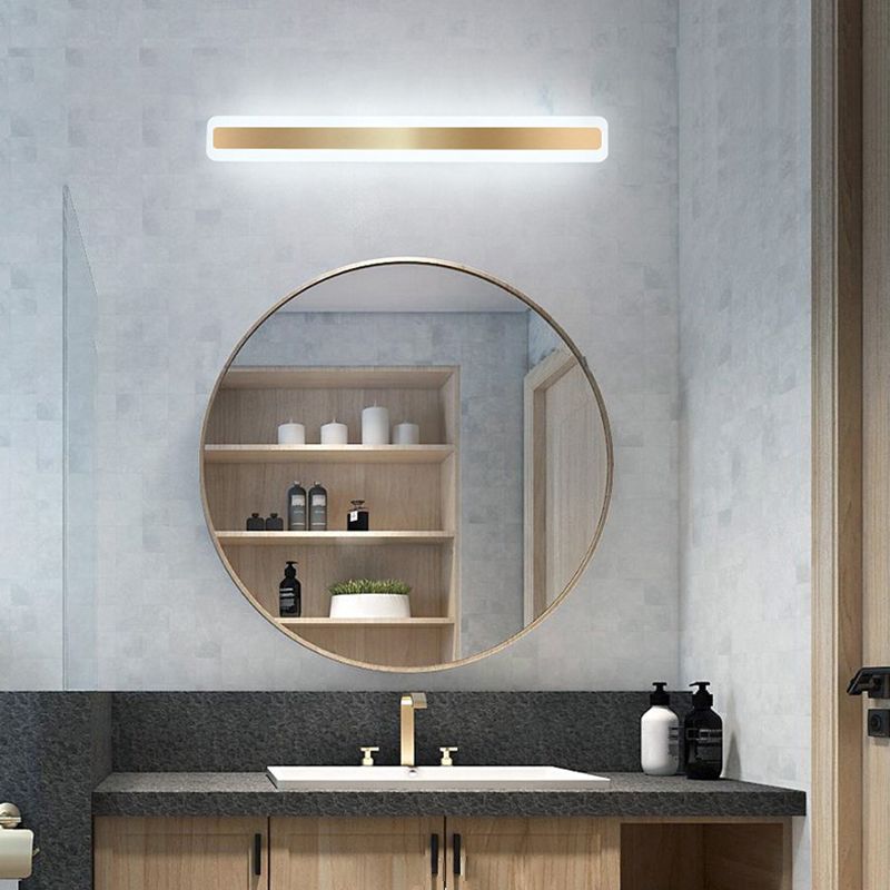 Style moderne simple 1-Light Linear Shade Mur Murce Mirror Murror Murning in Gold