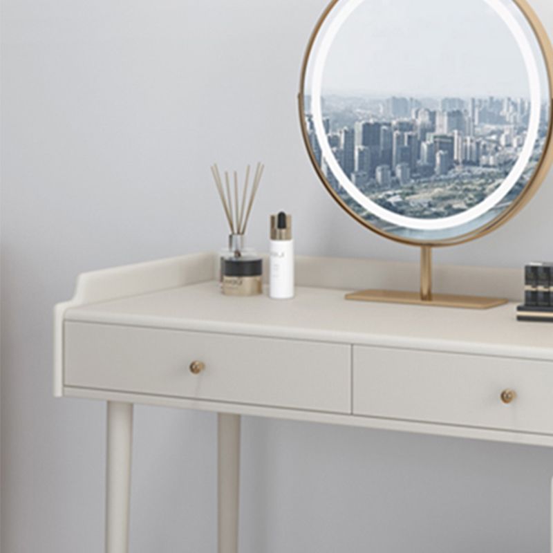 Bedroom Contemporary Storage Box 2-Drawer Cream Vanity Dressing Table