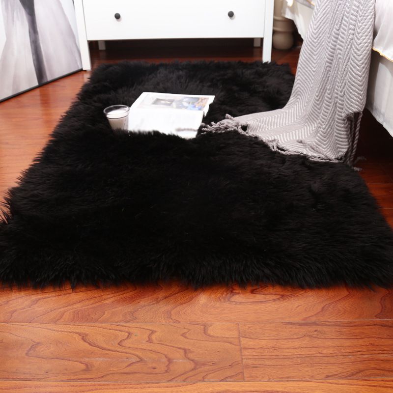 Contemporary Home Decoration Rug Plain Shag Indoor Carpet Polyester Stain Resistant Area Rug