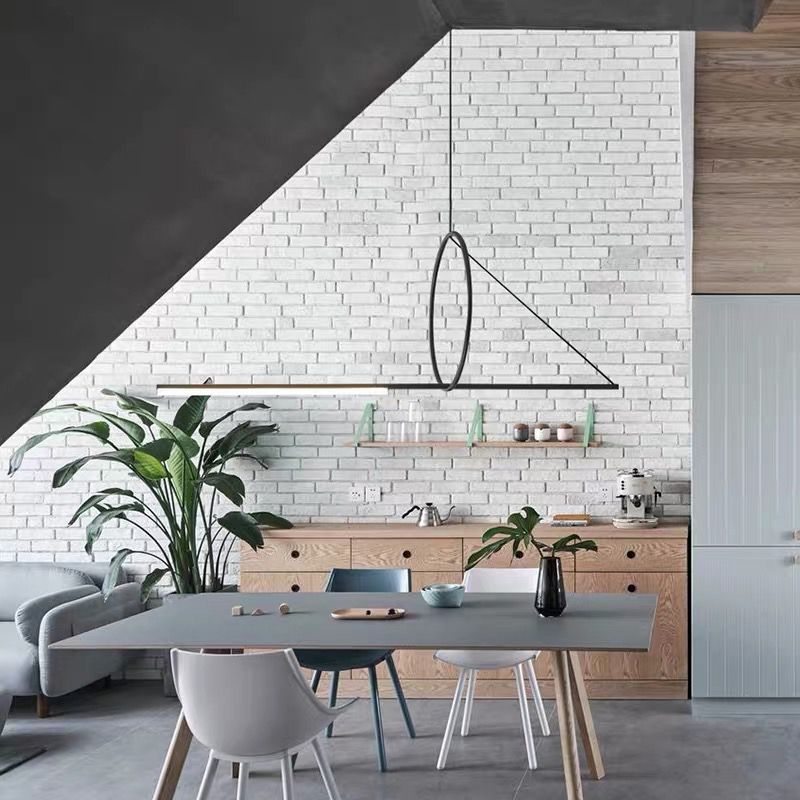 Black Geometric Island Affermazione del soffitto Minimalista in stile Minimalist Isola LED ILLUCIMAZIONE