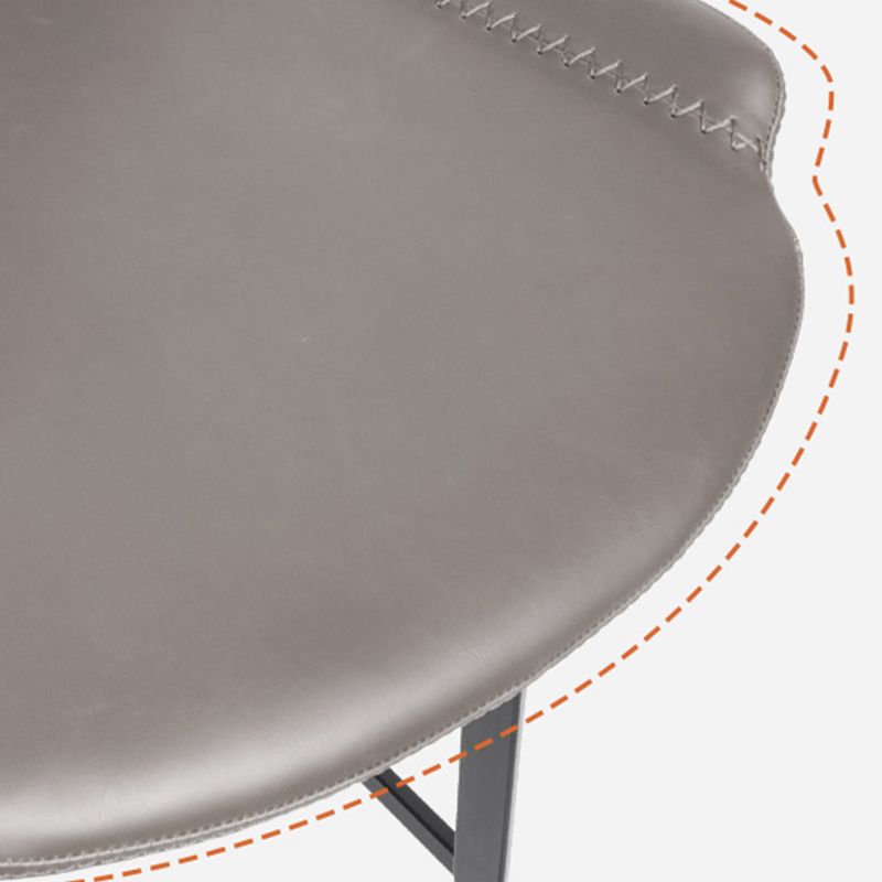 Faux Leather Upholstered Stools Low Back Bar Stools with Metal Base