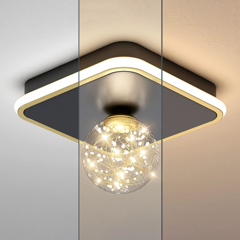 Moderne Kugel-Deckenleuchte im minimalistischen Stil, Glas, 2 Lichter, Unterputz-Deckenleuchte