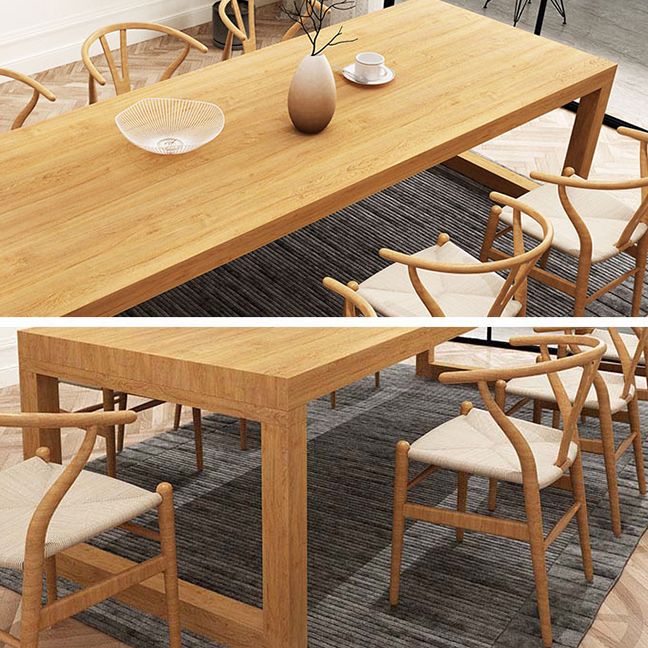 Pine en bois massif salle à manger à double table de base de piédestal à base de rectangle de base pour la maison