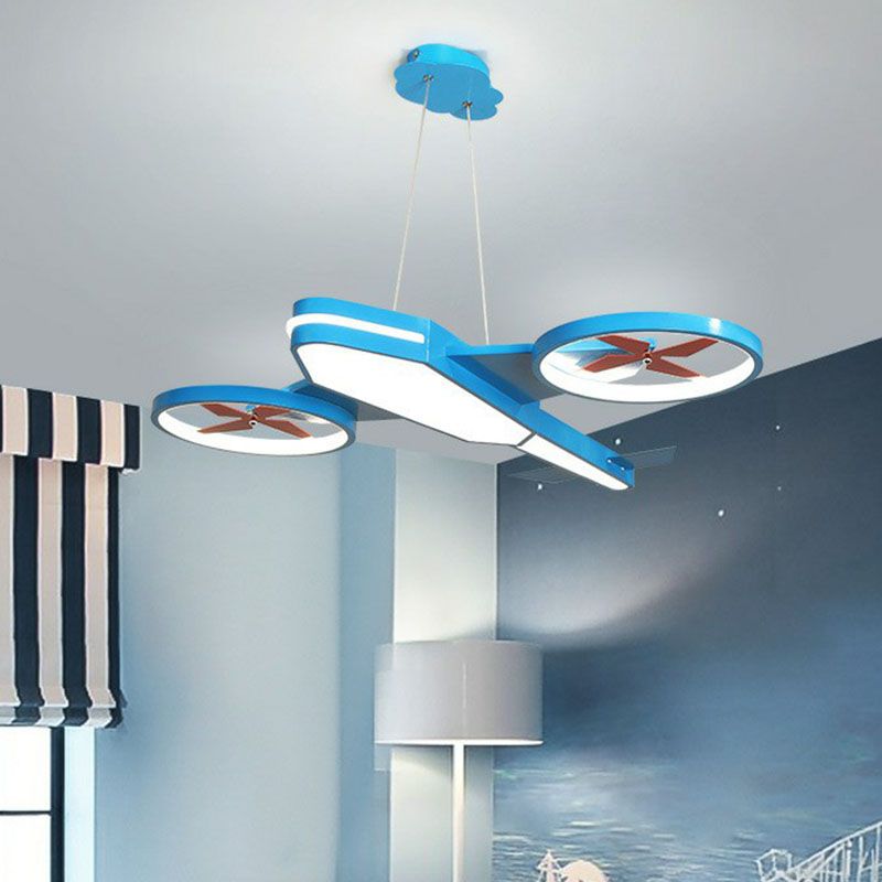 Kids Style Airplane Chandelier Lighting Acrylic Nursery LED Pendant Light Fixture