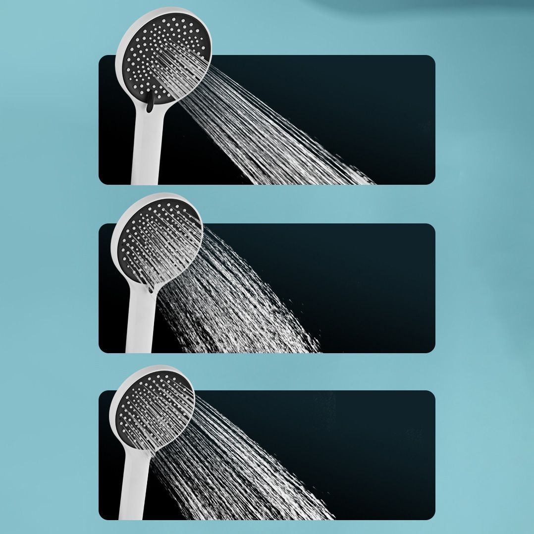 Wall Mounted Shower Arm Shower Faucet Metal Shower System with Slide Bar in White