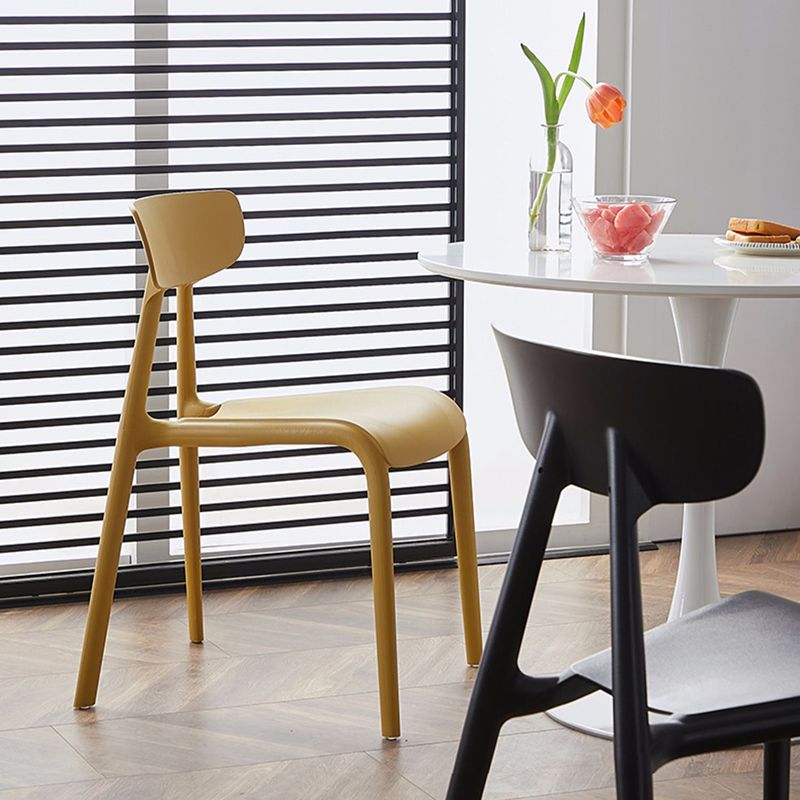 Basic Four Leg Armless Stacking Solid Color Accent Chair Set