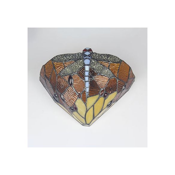 1 Light Dragonfly Decoration Wall Lighting Rustic Stained Glass 1 Light Art Deco Sconce Lamp