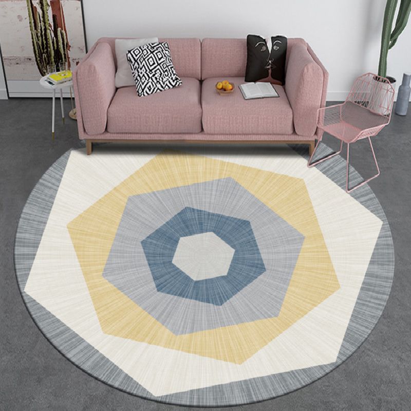 Moderner Deko-Teppich mit mehrfarbigem geometrischem Druck, Innenteppich, rutschfeste Unterseite, haustierfreundlicher Bereichsteppich