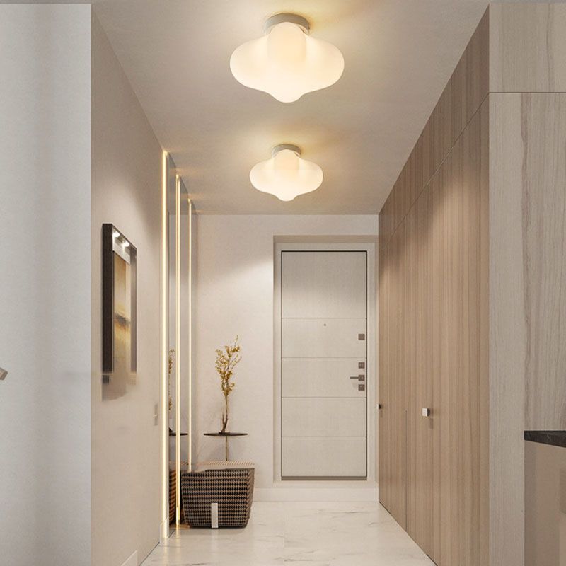 LED Ceiling Flush in Cream White Kids Style Acrylic Ceiling Flush Mount