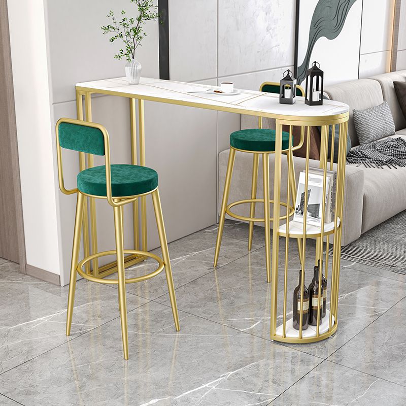Modern Bar Table Set 1/2/3 Pieces Stone Bar table with Upholstered Stools