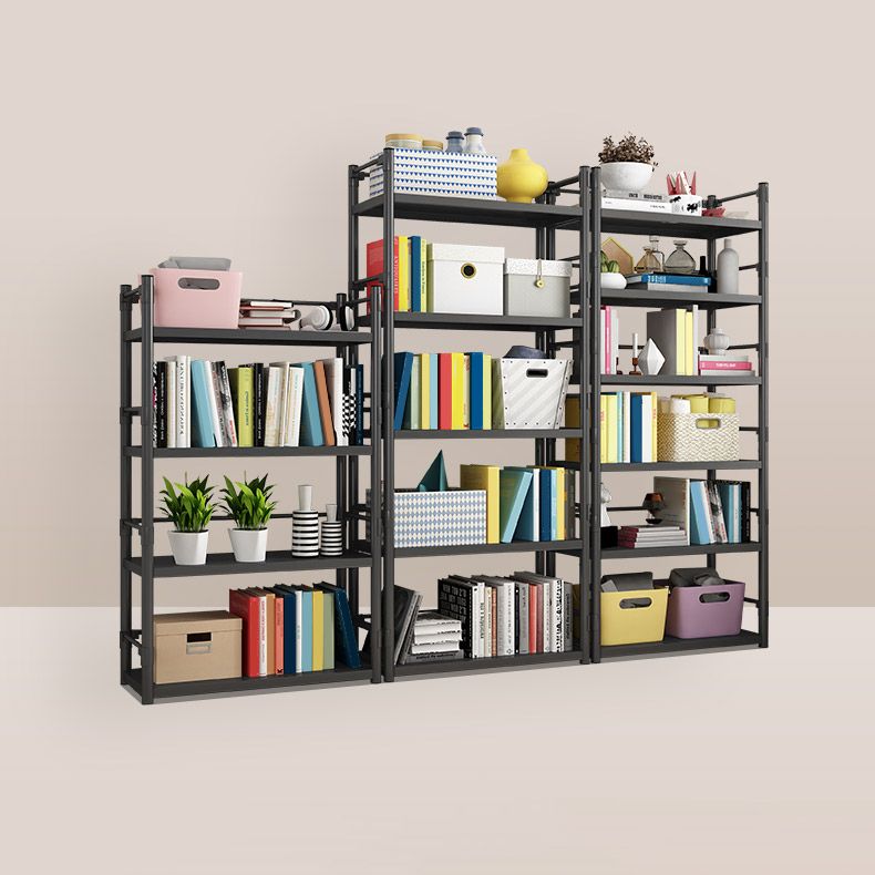 Steel Bookshelf, Multi Tiers Contemporary Bookcase for Home Office, 12.5"W.