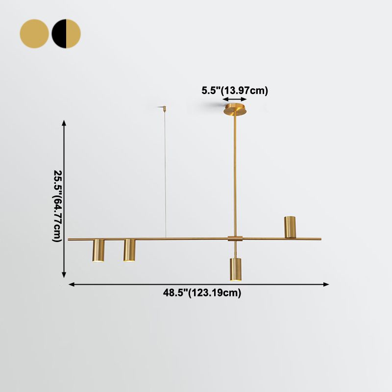 Éclairage d'éclairage de l'île de cylindre Éclairage de pendentif métallique moderne