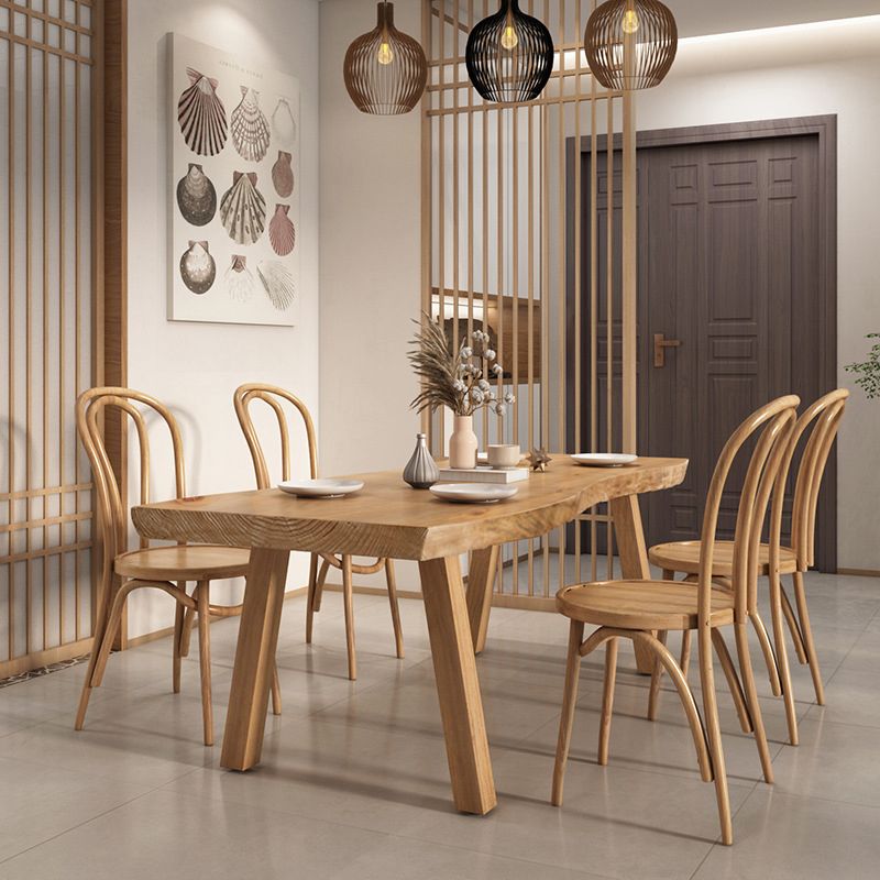 Industrial 1/4/5/6 Pieces Dining Set Rectangle Wood Dining Table for Dining Room