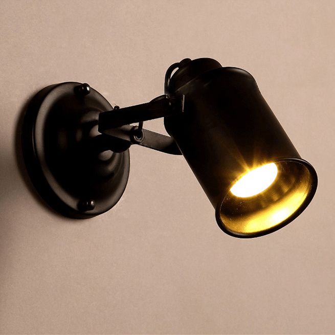 Amerikanischer Land Industriestil zylindrischem Wandleuchel Leuchte Metal 1 Leichte Leuchten