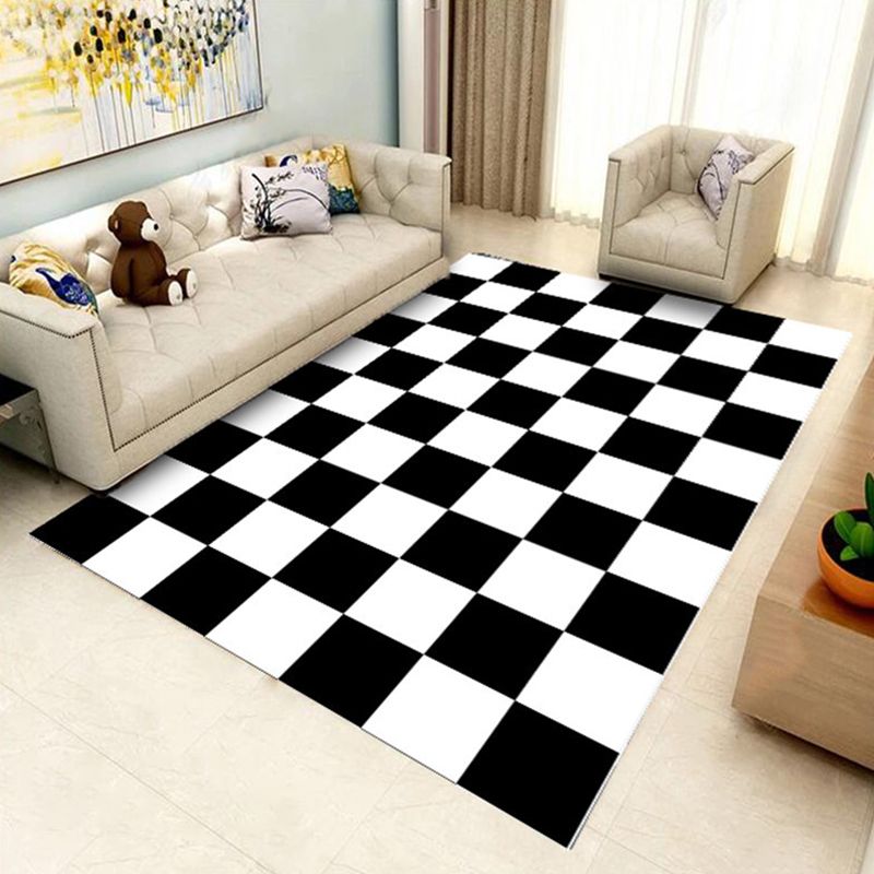 Multi Color Simplicity Rug Polypropylene Geometrical 3D Printed Carpet Machine Washable Non-Slip Pet Friendly Rug for Living Room