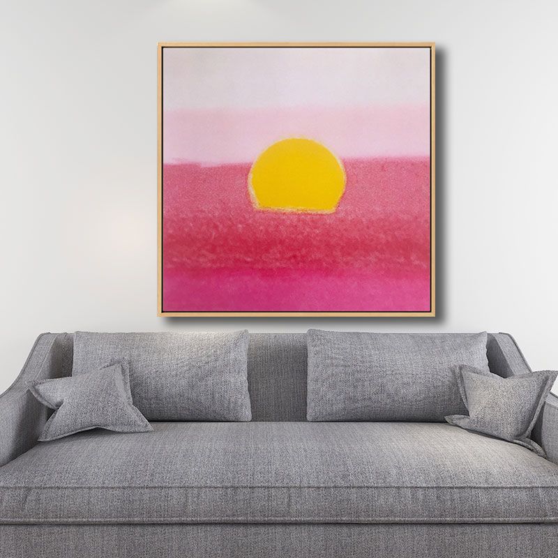 Light Color Sunrise Canvas Textured Kids Style Children's Bedroom Wall Art Print