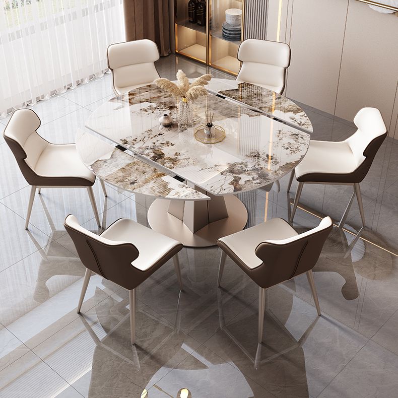 Sintered Stone Top Table Pedestal Dining Table for Home Kitchen Dinner