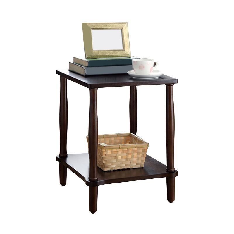 Modernistic Solid 4 Legs Wood End Table Rectangular Side Table