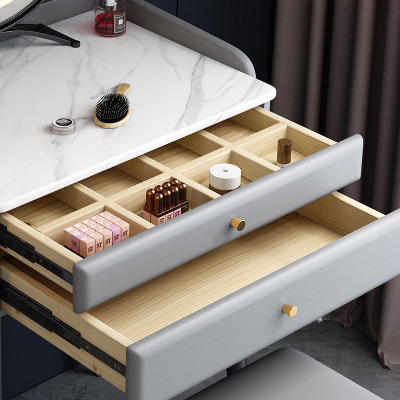 2 Drawer & Jewelry Makeup Vanity Desk Modern Straight Feet Dresser