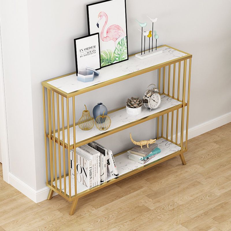 Contemporary Style Bookshelf Open Back Standard Metal Bookcase for Study Room