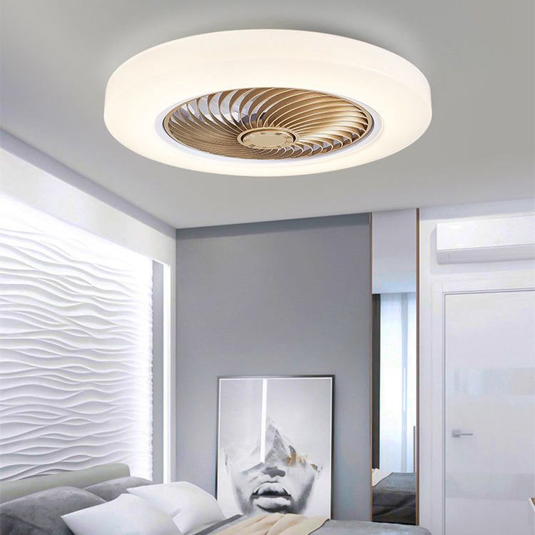 Makkaronstil Rundlüfter Lüfter Licht Acryl Schlafzimmer LED Semi Flush Mount Leuchte