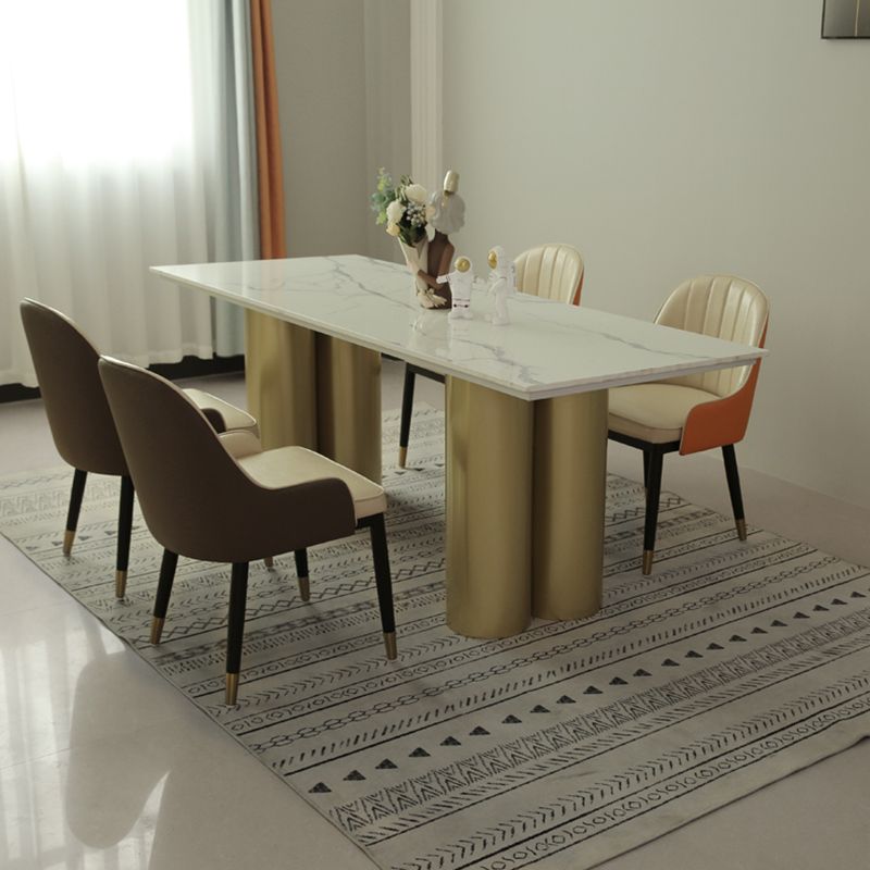 Metal Traditional Luxury Rectangle Indoor Table Sintered Stone Table for Home