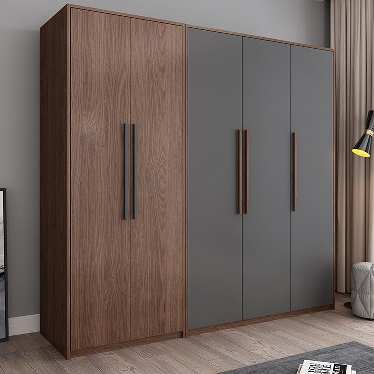 Contemporary Wardrobe with Garment Rod Engineered Wood Wardrobe Closet