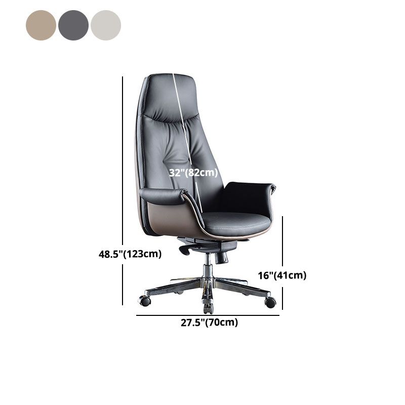 Contemporary Managers Chair Wheels Fixed Arms Tilt Mechanism Executive Chair