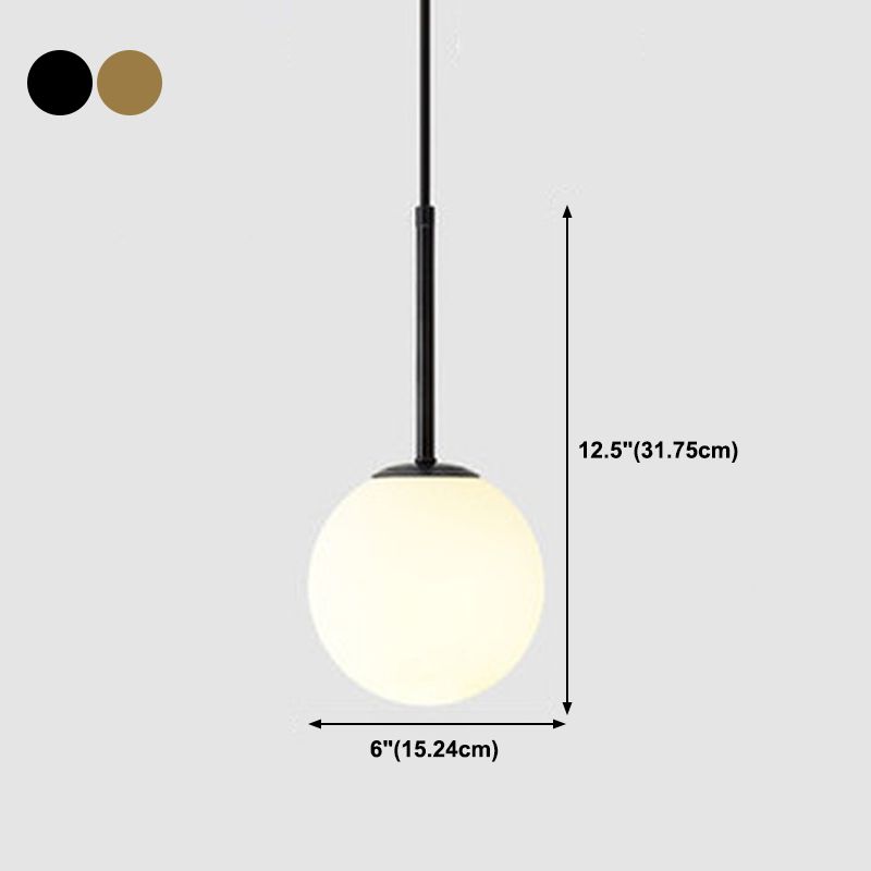 Forme sphérique Éclairage suspendu en verre de style moderne 1 lampe suspendue légère pour le salon