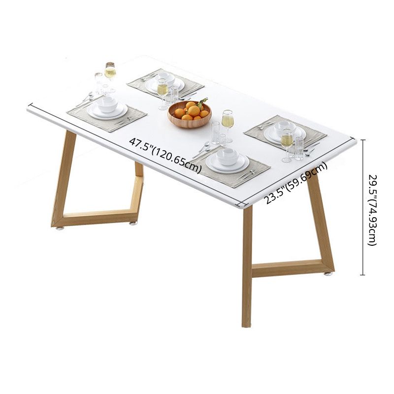 Minimalist Style Traditional Height Dining Set with Rectangle Shape Table and Double Pedestal Base