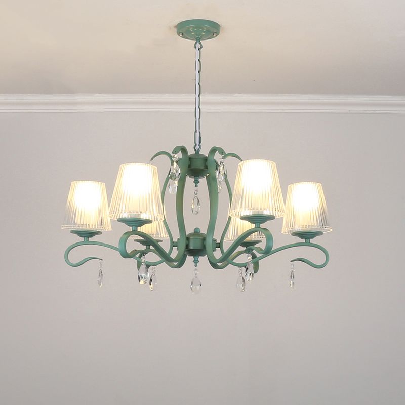 Lampadario in metallo in stile moderno lampadario appeso al lampada a soffitto verde affusolato
