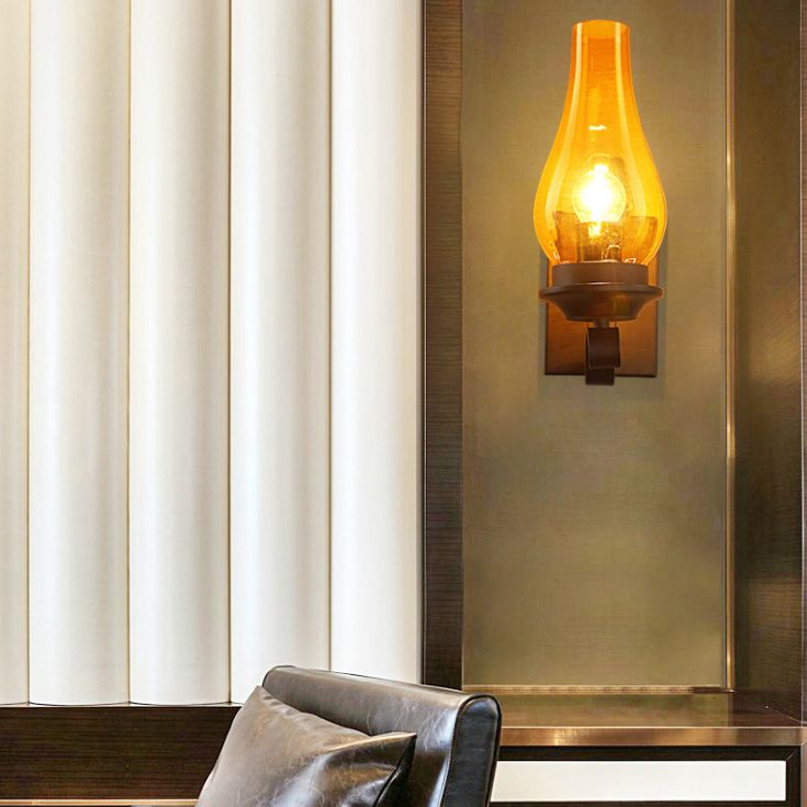 Retro Industrial Style Schattierte Wandleuchte Leuchten 1 Lichtglas -Leuchten
